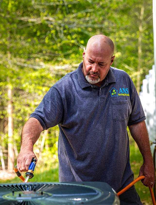 Outdoor AC Unit being repaired